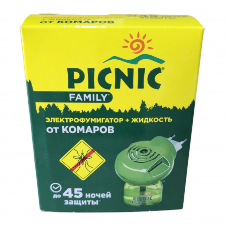 Picnic Family Жидкость от комаров 45 ночей (30мл) +Электрофумигатор Корсарус*12 /08-107