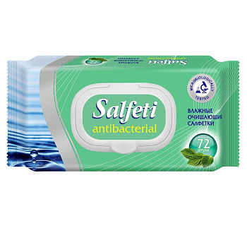 Salfeti antibacterial №72 Влажные салфетки с пластиковым клапаном 48397