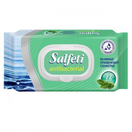 Salfeti antibacterial №72 Влажные салфетки с пластиковым клапаном 48397
