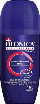 DEONICA FOR MEN Антиперспирант ролик "Антибактериальный эффект", 50 мл со стикером*6 /11-015 /11-485