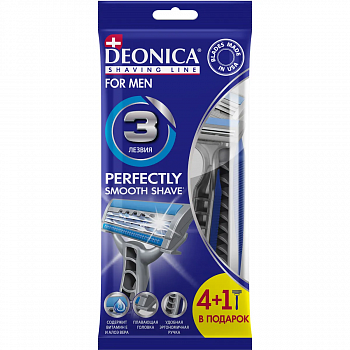 DEONICA 3 FOR MEN Бритва одноразовая, 4шт