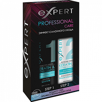 Набор "PROFESSIONAL CARE" Шампунь + Бальзам "Питание и Восстановление" KERATIN (для сухих и ломких)