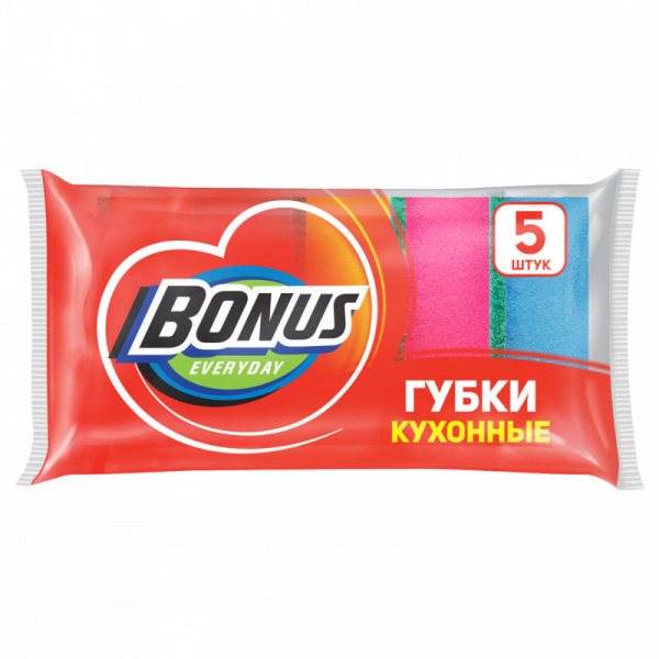 BONUS Губки кухонные 5шт