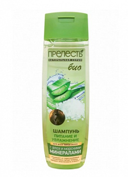 Прелесть BIO Шампунь для всех типов волос Питание и Увлажнение с морскими минералами и алоэ 400мл *6