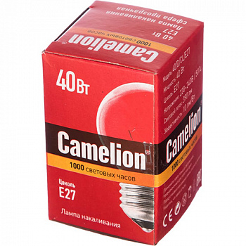 Camelion Эл.лампа накаливания 40/D/CL/E27 сфера