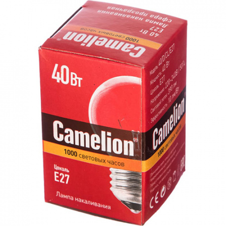 Camelion Эл.лампа накаливания 40/D/CL/E27 сфера